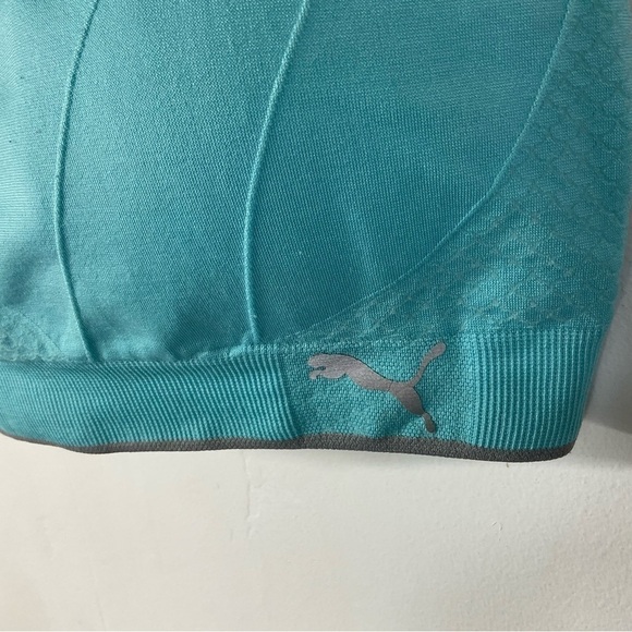 Puma Intimates Aqua Turquoise Blue Sports Bra M Padded Racer Back - Picture 4 of 9